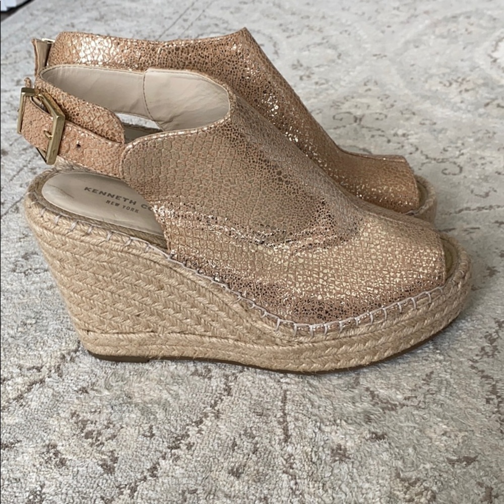 Metallic Wedge Sandals